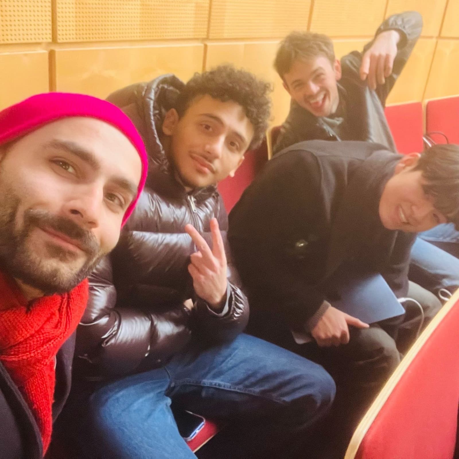 Team selfie in the venue after the win